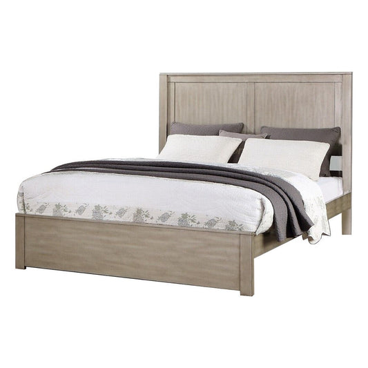 Kali Platform California King Bed, Panel Rectangular Design, Light Tan Wood By Casagear Home