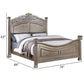 Aza Traditional Wood California King Bed Leaf Carvings Champagne Gold By Casagear Home BM301360