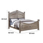 Aza Traditional Wood Queen Size Bed Leaf Carvings Champagne Gold Finish By Casagear Home BM301362