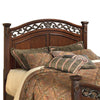 Aza Traditional Wood California King Bed Leaf Carvings Rich Cherry Brown By Casagear Home BM301366