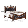 Jax Traditional Queen Size Bed Tufted Upholstered Headboard Cherry Brown By Casagear Home BM301371