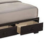 Queen Size Bed with 4 Storage Drawers Bookcase Headboard Walnut Brown By Casagear Home BM301375