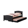 Shov Twin Size Trundle Bed Arched Headboard Vertical Accents Black Wood By Casagear Home BM301415