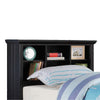 Toni Twin Size Trundle Bed with 6 Drawers Bookcase Headboard Black Wood By Casagear Home BM301417