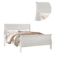 Nin King Size Sleigh Bed Minimalist Style Headboard Classic White Wood By Casagear Home BM301421