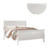 Nin King Size Sleigh Bed Minimalist Style Headboard Classic White Wood By Casagear Home BM301421