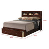 Queen Bed with Storage Footboard Bookcase Headboard Modern Cherry Brown By Casagear Home BM301423