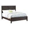 Yale Platform California King Bed, Walnut Brown Crossed Accent Panel Design By Casagear Home