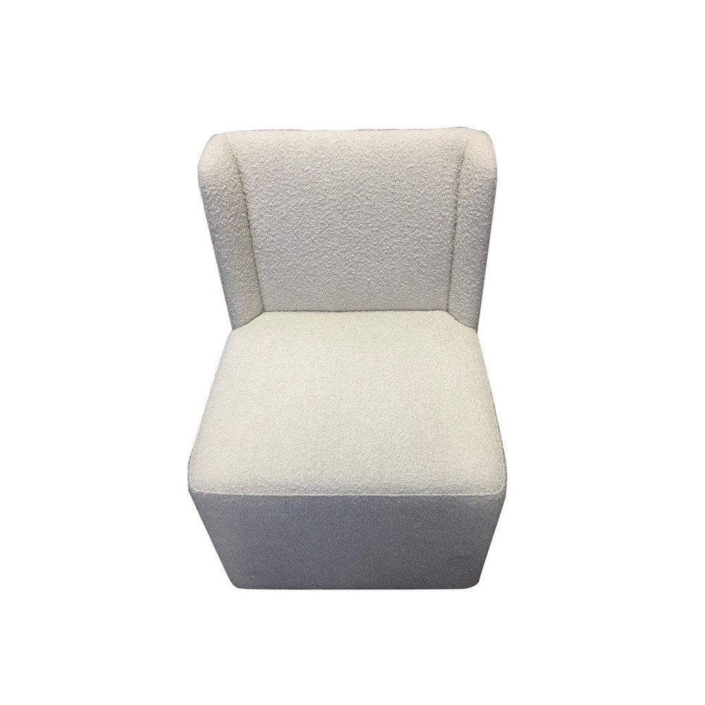 24’’ Swivel Dining Chairs Set of 2 Wingback White Boucle By Casagear Home BM301515