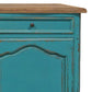 74 Inch Sideboard Buffet Cabinet 3 Doors and Drawers Painted Teal Finish By Casagear Home BM301528