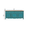 74 Inch Sideboard Buffet Cabinet 3 Doors and Drawers Painted Teal Finish By Casagear Home BM301528