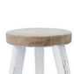 17’’ Accent Stool Brown Seat Hand Painted White Tripod Legs By Casagear Home BM301533