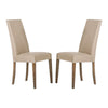 18’’ Dining Chair Set of 2 Beige Vegan Faux Leather By Casagear Home BM301700