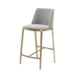 Cid Era 26’’ Counter Height Stool Gray Fabric Brass Legs By Casagear Home BM301734