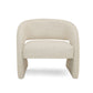 31’’ Accent Chair Cream Fabric Curved Back Plush SeatBy Casagear Home BM301746