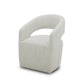 26’ Accent Armchair Textured Cream Fabric Cutout Backrest By Casagear Home BM301747