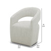 26’ Accent Armchair Textured Cream Fabric Cutout Backrest By Casagear Home BM301747