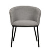 25’’ Cushioned Dining Chair Gray Polyester Black Metal By Casagear Home BM301749