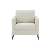 31 Inch Accent Armchair Cream White Textured Fabric Gold Cantilever Frame By Casagear Home BM301796