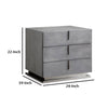 Cid Jely 24’ Nightstand 3 Drawers Crackled Lacquer Gray By Casagear Home BM301818