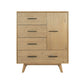 Cid 47 Inch Tall Dresser Chest 4 Drawers 1 Cabinet Light Brown Walnut By Casagear Home BM301822