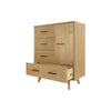 Cid 47 Inch Tall Dresser Chest 4 Drawers 1 Cabinet Light Brown Walnut By Casagear Home BM301822