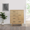 Cid 47 Inch Tall Dresser Chest 4 Drawers 1 Cabinet Light Brown Walnut By Casagear Home BM301822