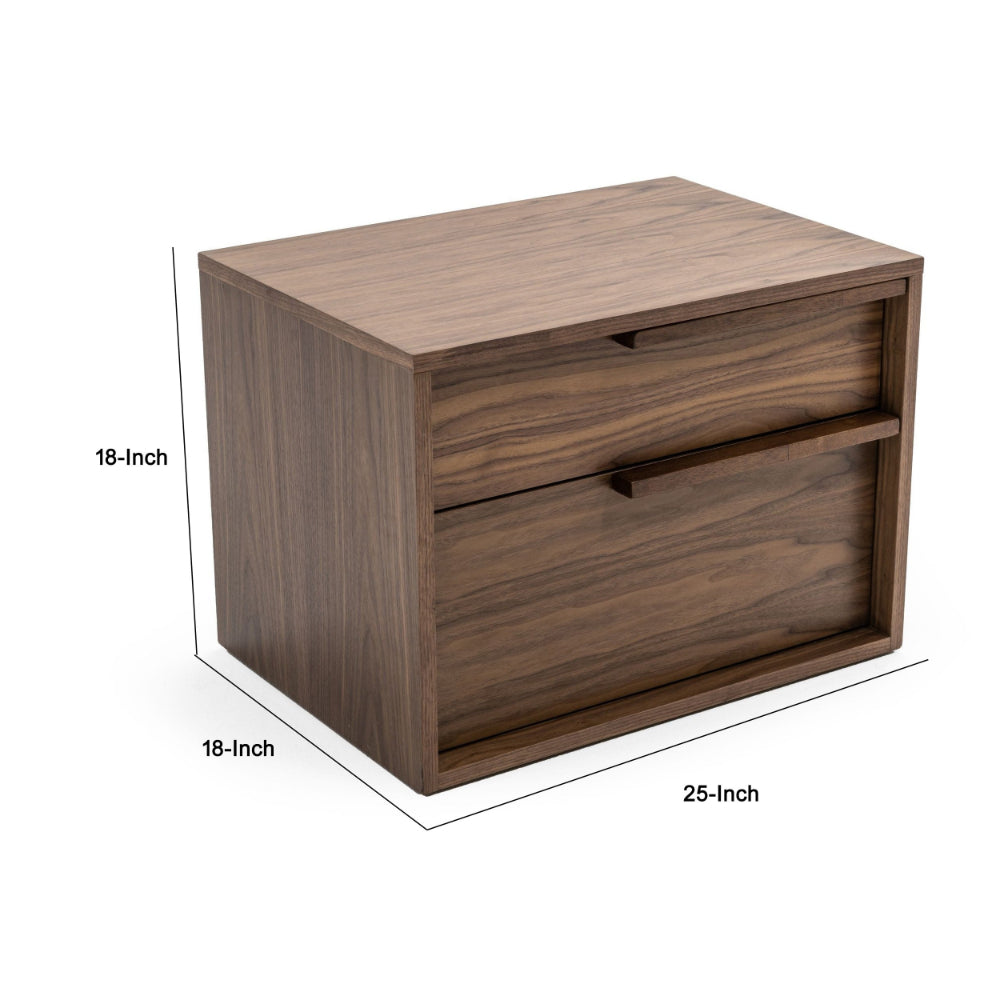 Cid Jess 25’ Nightstand Walnut Veneer Wood Grains Details By Casagear Home BM301858