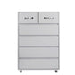 Jen 41’ Tall Dresser 6 Drawers Inset Handles Glossy Gray By Casagear Home BM301998