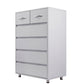 Jen 41’ Tall Dresser 6 Drawers Inset Handles Glossy Gray By Casagear Home BM301998