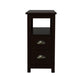 24’ Wood Nightstand 2 Drawers 1 Shelf Cup Handles Brown By Casagear Home BM302001