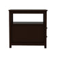 24’ Wood Nightstand 2 Drawers 1 Shelf Cup Handles Brown By Casagear Home BM302001