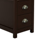 24’ Wood Nightstand 2 Drawers 1 Shelf Cup Handles Brown By Casagear Home BM302001