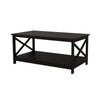 Hep 40’’ Coffee Table 1 Shelf Crossed Accent Frame Black By Casagear Home BM302005