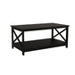 Hep 40’’ Coffee Table 1 Shelf Crossed Accent Frame Black By Casagear Home BM302005