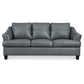 88 Inch Modern Plush Sofa Loose Pillow Back Charcoal Gray Leather By Casagear Home BM302033