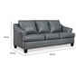 88 Inch Modern Plush Sofa Loose Pillow Back Charcoal Gray Leather By Casagear Home BM302033