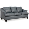 88 Inch Modern Plush Sofa, Loose Pillow Back, Charcoal Gray Leather By Casagear Home