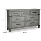 66 Inch Wide Wood Dresser with 7 Drawers Bar Handles Bun Feet Gray By Casagear Home BM302043