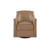 32 Inch Plush Swivel Accent Chair with Shelter Style Armrests Faux Leather By Casagear Home BM302046