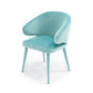 19 Inch Dining Chair Fully Upholstered Curved Back Aqua Blue Velour By Casagear Home BM302095