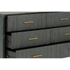 Cid Lime 63 Inch Wide Dresser Chest 6 Gliding Drawers Reeded Lines Gray By Casagear Home BM302107