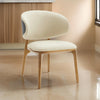 Cid 22 Inch Dining Chair, Curved Backrest, Vegan Faux Leather, Cream Fabric By Casagear Home