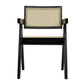 Cid Ayla 21 Inch Retro Dining Chair Woven Rattan Back Black Wenge Finish By Casagear Home BM302113