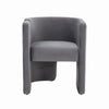 Cid 24 Inch Accent Chair Soft Gray Velvet Curved Backrest Panel Base By Casagear Home BM302133