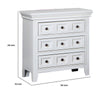 Cile 26 Inch Nightstand 3 Panel Drawers White Wood Round Nickel Handles By Casagear Home BM302178