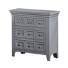 Cile 26 Inch Nightstand 3 Panel Drawers Gray Wood Round Nickel Handles By Casagear Home BM302180