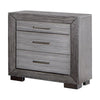 Reno 27 Inch Nightstand Brushed Gray Wood Chrome Bracket Legs USB Ports By Casagear Home BM302183