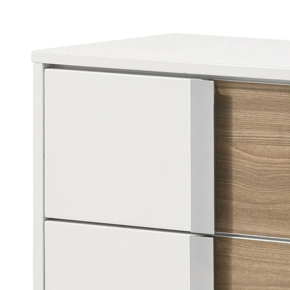 Eine 23 Inch 2 Drawer Two Tone Nightstand Wood Accents White Brown By Casagear Home BM302185