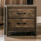 Dyna 24 Inch Wood Nightstand, 2 Drawers, Bar Handles, Rich Textured Brown By Casagear Home